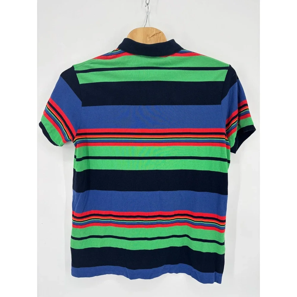Polo Ralph Lauren Mens XXL Custom Fit Multi Color Striped Short Sleeve Polo
